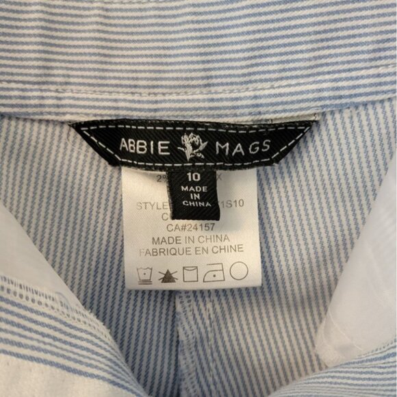 Abbie Mags Pinstripe Wide Leg Capri Pants Size 10 - Picture 3 of 9